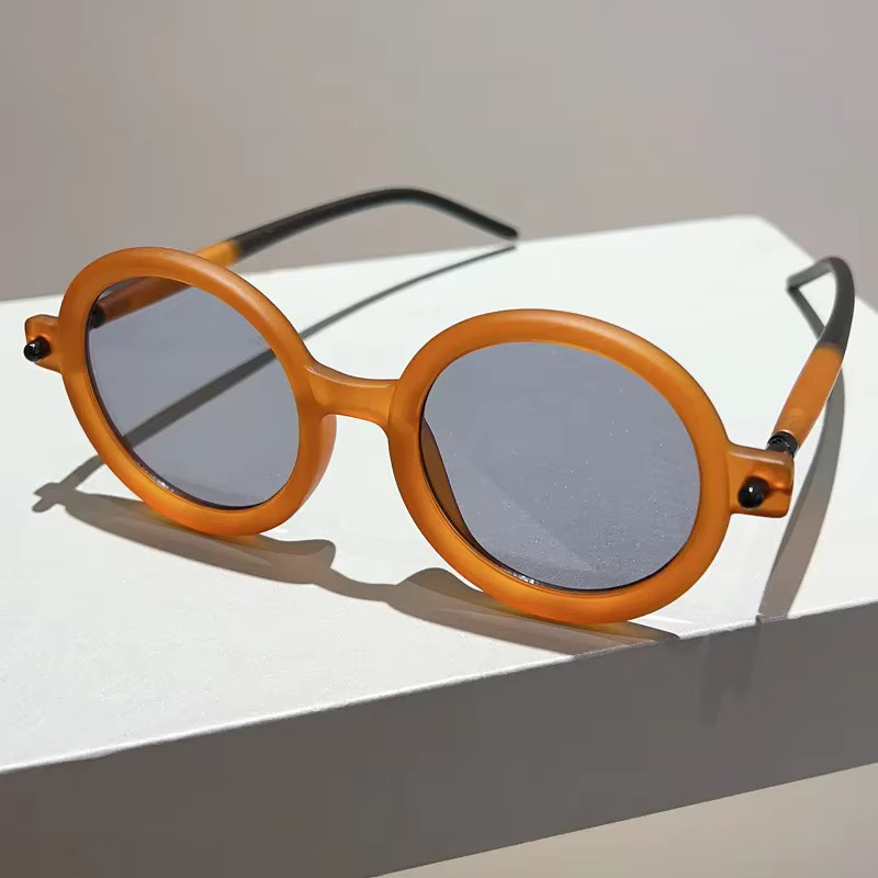 Auecmoi Sonnenbrille, Rund, Vollrand, Kunststoff, Orange, Unisex - Bild 1