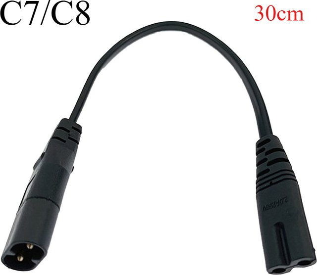 RF-Hardware C7 auf C8 Adapter-Konverterkabel in Schwarz, 30 cm Länge - Bild 1