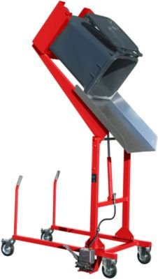 Mülltonnen-Kippstation MKS für 120 und 240 l Tonnen mit Fußpumpe und Rollen, Farbe RAL 3000 - Bild 1