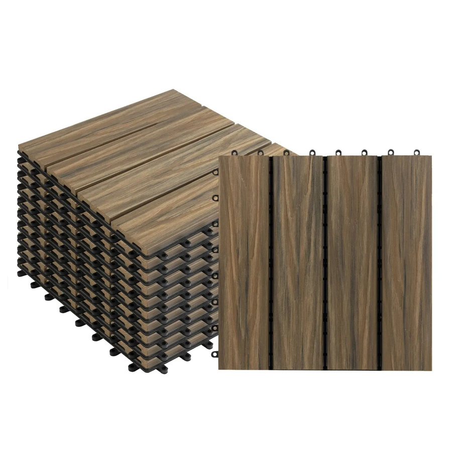 Karat WPC Terrassenfliesen Classic Mix Teak, 11er-Set, B/B: 30 x 30 cm - Bild 2