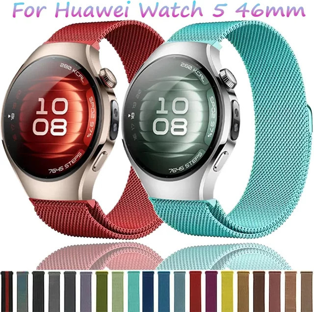 Huawei Uhrenarmband Milanese, Edelstahl, Schwarz, 22mm 20mm - Bild 1