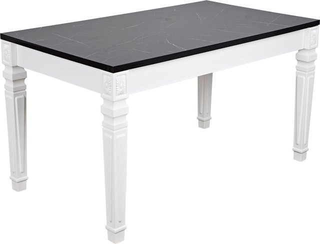 HTI-Living Esstisch in Weiß mit Marmoroptik, Rechteckig, B/T/H: 160 x 90 x 75 cm - Bild 1