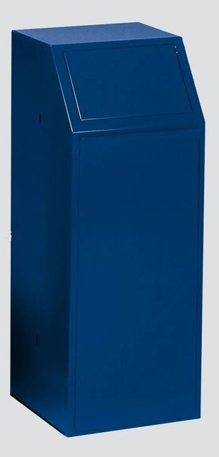 PROREGAL Wertstoffsammler aus verzinktem Stahl mit selbstschließender Einwurfklappe, Blau, H x B x T: 100 x 40 x 40 cm - Bild 1