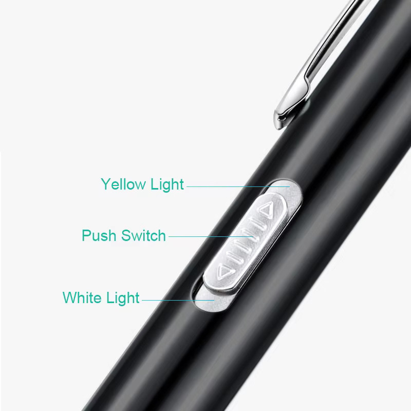 Sinooptic Medizinische LED Taschenlampe mit dualer Lichtquelle, USB aufladbare Stiftlampe für EMT und Chirurgie, Gelb und Weiß - Bild 3