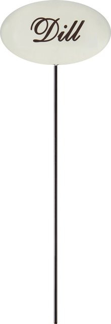Kräuterstecker Dill aus Metall in Emailleweiß, Höhe: 30 cm - Bild 1