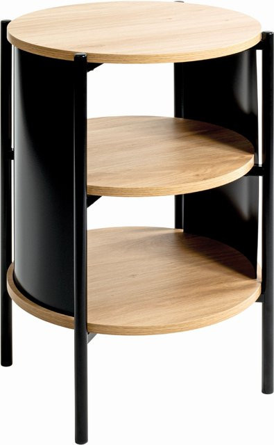 Modern Beistelltisch von HAKU Möbel in Schwarz und Braun aus Spanplatte und Metall, B/T/H: 44,0 x 60,0 x 44,0 cm - Bild 1