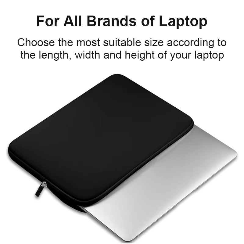 Schwarze Laptoptasche als Schutzhülle für Notebooks und Laptops von 11 bis 15,6 Zoll kompatibel mit Lenovo, Xiaomi, Dell und MacBook Air Pro Retina - Bild 2