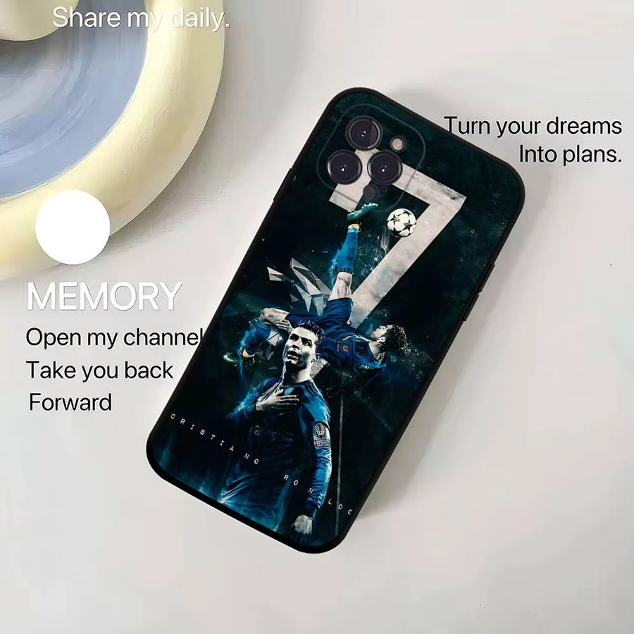 Schwarze Silikon-Handyhülle KK-15 CR7 R-Ronaldo für Apple iPhone 11 bis 17 Pro Max Plus aus TPU - Bild 5