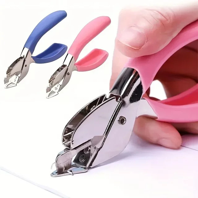 Tragbarer Mini-Heftklammerentferner in Pink als praktisches Büro-Schreibwarenwerkzeug - Bild 1