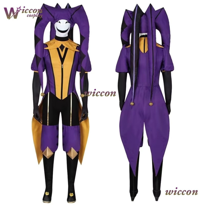 Yesok The Freak Circus-Jester Cosplay, Clown-Outfit Kostüm, Lila - Bild 4