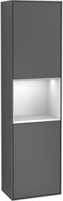 V&B Finion Hochschrank für das Badezimmer in Anthrazit mit LED-Beleuchtung und Glaselementen, B/T/H: 41,8 x 41,8 x 151,6 cm - Bild 1