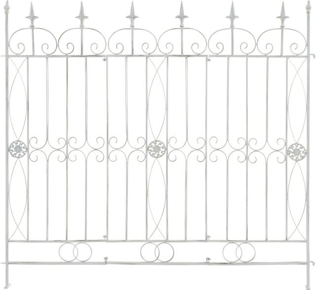 DELUKE Gartenzaun LINUS Rankzaun aus Metall in Antik-Weiß, H x B: 116 x 124 cm - Bild 1