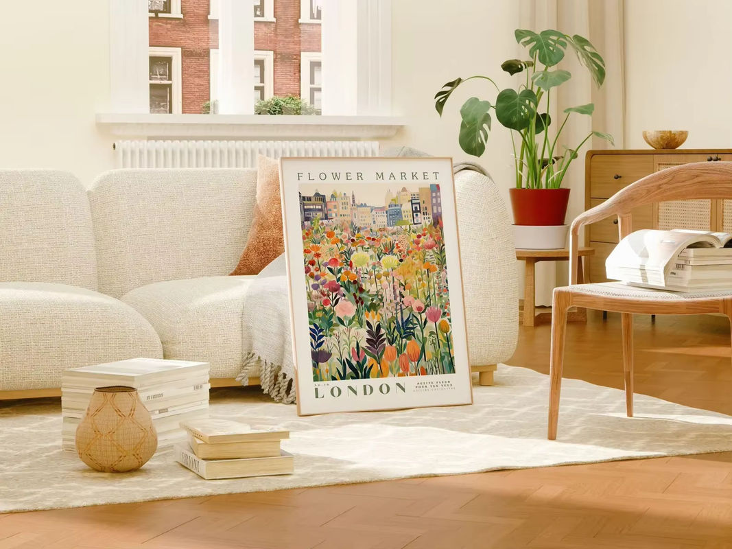 Modernes Flower Market London Poster aus Papier in Grün und Multicolour als botanische Wandkunst - Bild 2