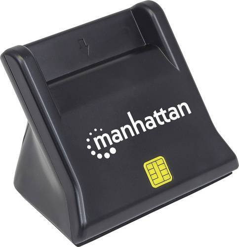 Manhattan 102025 USB-Smartcard und SIM Chipkartenleser in Schwarz - Bild 1