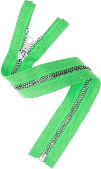Rico Design Metall Reißverschluss 5mm in Silber und Grün, Länge: 30 cm - Bild 1