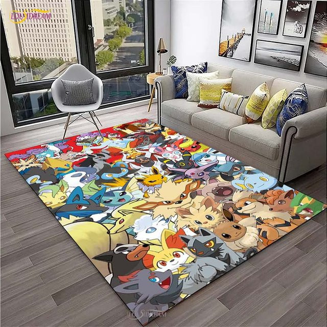 Miniso Pokemon Pikachu Rutschfeste Bodenmatte für Kinder, Mehrfarbig, B/T: 60 x 40 cm - Bild 1