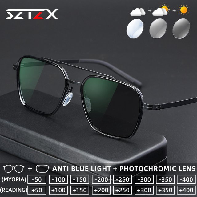 SZTZX Lesebrille, randlos, Titan, square, schwarz - Bild 1