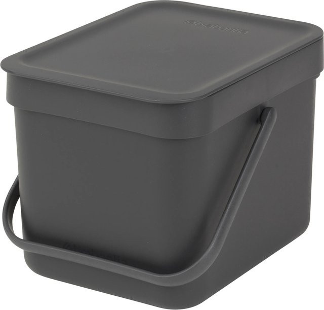 Brabantia Abfallbehälter Sort & Go 6 l, Grau, mit Wandhalterung - Bild 1