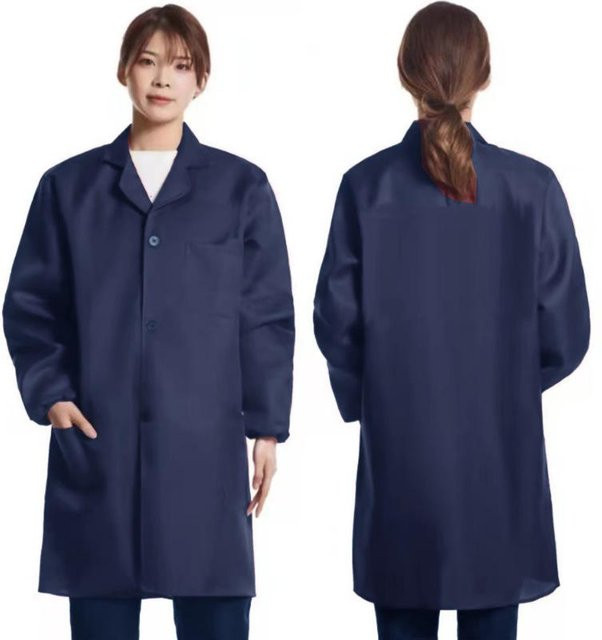 Staubdichter Arbeitskittel von TOOLCRAFT in Navy Blau mit Druck und Stickerei, Größe XL - Bild 1
