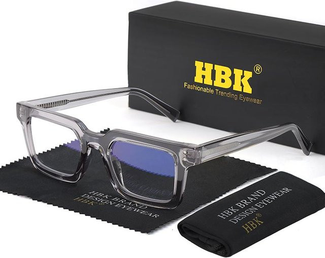 HBK Korrektionsbrille, Quadratisch, TR90, Vollrand, Unisex, grau - Bild 1