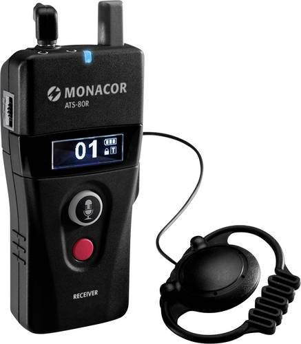 Monacor Digitaler Hand Mikrofon-Empfänger ATS-80R in Schwarz inklusive Klammer - Bild 1
