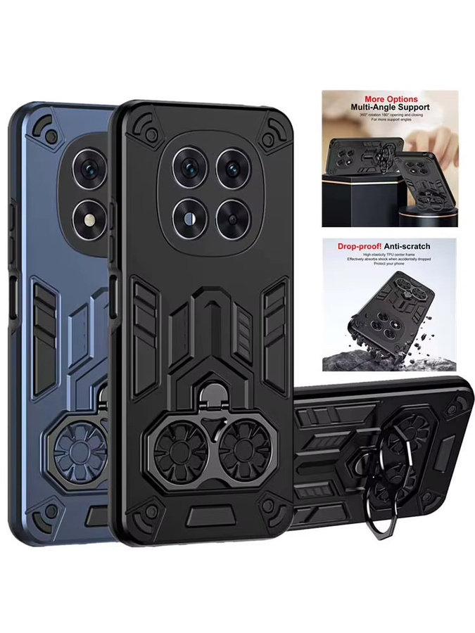 Stoßfeste Schutzhülle für Xiaomi Redmi Note 14 Pro 5G / 14 Pro+ / 14 A3 Pro / 14C / A5 mit Metallring in Schwarz - Bild 7