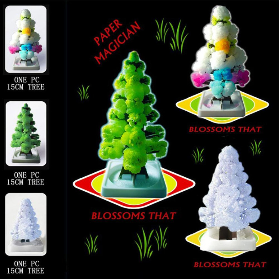 DIY Weihnachts-Papierbaum mit Schneeflocken-Effekt als magische wachsende Kristall-Dekoration in Multicolor - Bild 6