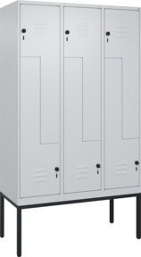 C+P Z-Spind Classic PLUS Garderobenschrank mit 6 Fächern und Sicherheits-Drehriegel, B/H/T: 120 x 212 x 50 cm, Grau/Schwarz - Bild 1