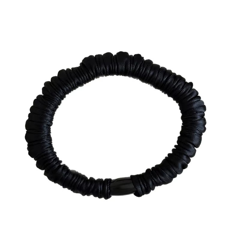 Velishy Scrunchies, Seide, Satin, Damen, Schwarz, Weiß - Bild 2