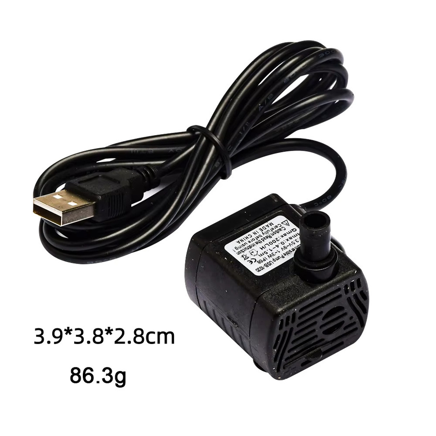 Gaqqee Bürstenlose USB Micro Tauchpumpe für Aquarium und Teich, 3W, Schwarz - Bild 5