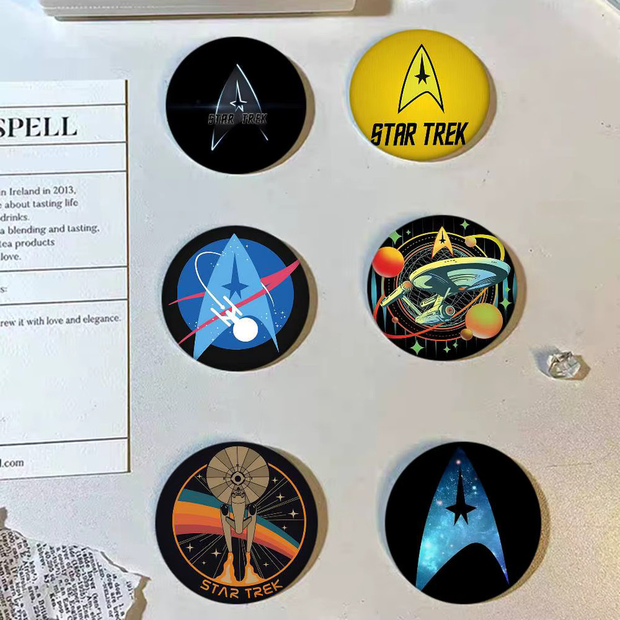 Brosche S-Star Trek Spock Space Cartoon-Stil, Emaille-Pin, Rund - Bild 3