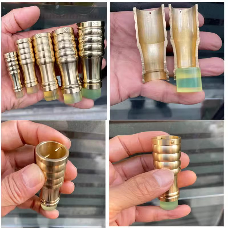 Premintehdw Gehstock-Krückenspitze aus Messing in Gold mit rutschfester Gummiauflage zum Austausch von Wanderstangen und Stuhlbeinen - Bild 2