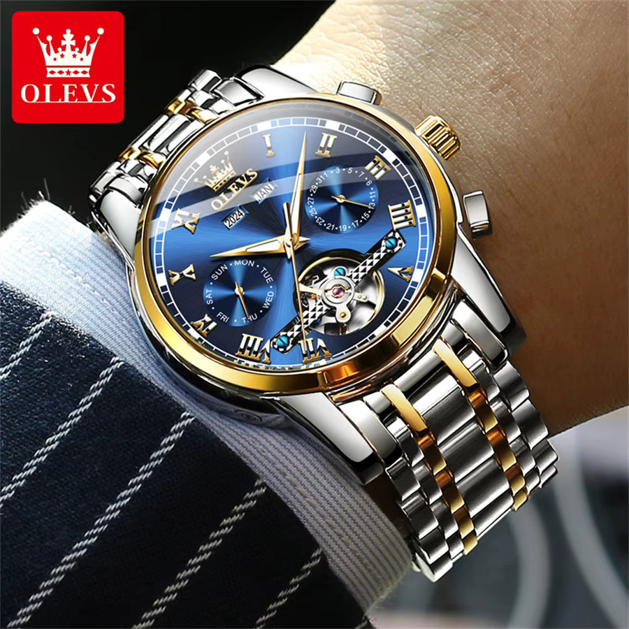 OLEVS Armbanduhr Automatik, Edelstahl, Silber, Herren - Bild 4