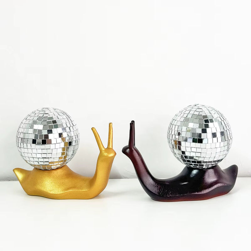 Retro Disco Schnecke Miniatur Figur aus Kunstharz in Mehrfarbig und Schwarz zur Tischdekoration - Bild 3