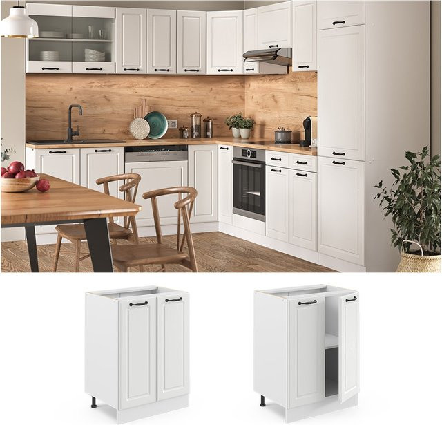 Vicco Küchenunterschrank R-Line in Weiß im Landhausstil, Breite: 60 cm - Bild 1