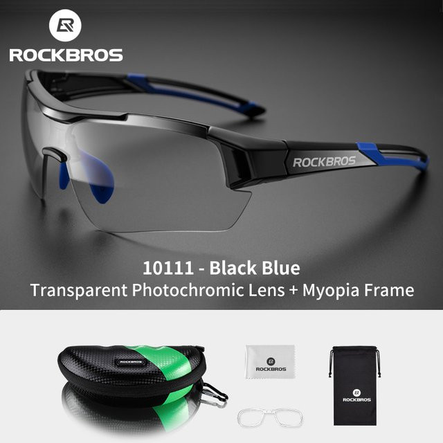 ROCKBROS Sportsonnenbrille, Photochrome, Vollrand, Schwarz, Unisex - Bild 1