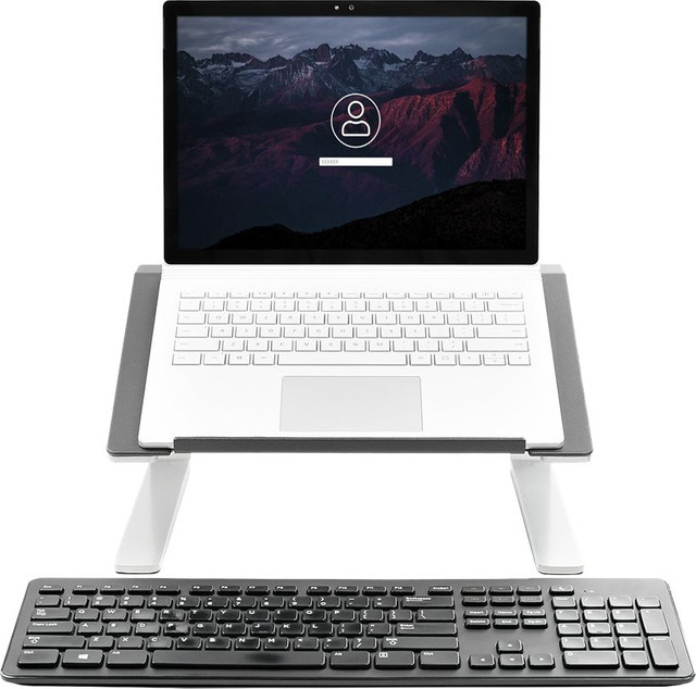 StarTech.com LTSTND Ergonomischer Laptopständer aus Stahl und Aluminium, verstellbar und neigbar, für Notebooks bis 17 Zoll, Schwarz/Silber - Bild 1