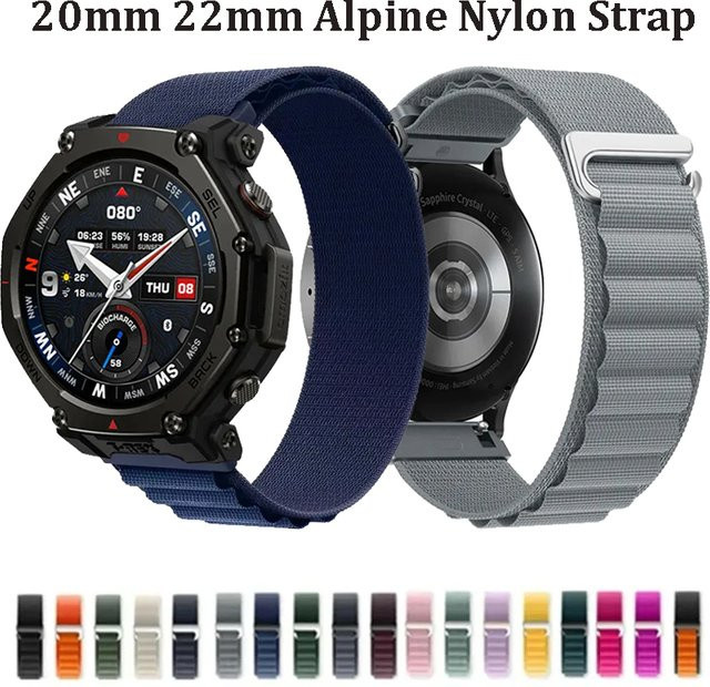 Uhrenarmband Alpine Nylon, Schwarz, Unisex, 20mm 22mm - Bild 1