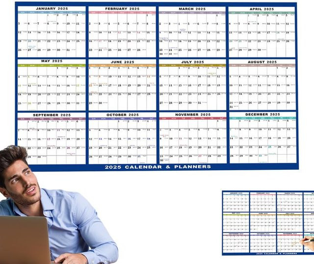 Digitaler Wandplaner 2025 als Plankalender-Verzierung zum Beschreiben und Löschen für dein Schlafzimmer oder Wohnzimmer - Bild 1