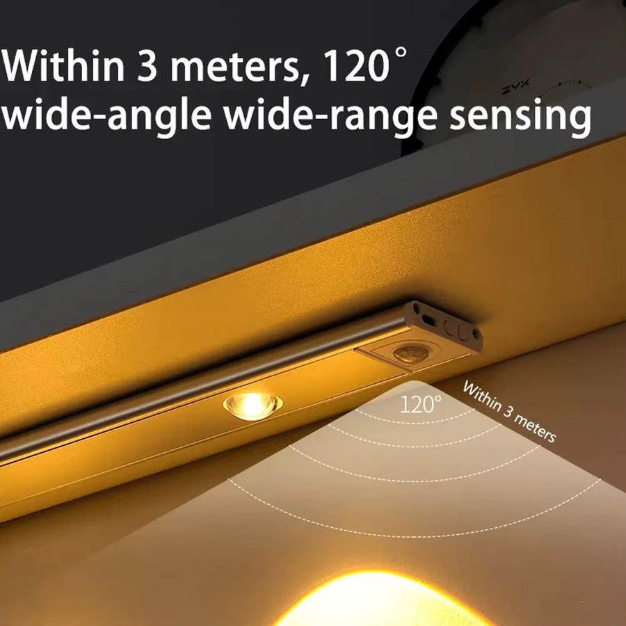 GGBEE USB wiederaufladbare LED-Schrankleuchte mit Bewegungssensor und dimmbarer Lichtfarbe in Weiß - Bild 3