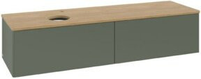 V&B Waschtischunterschrank Antao ohne Frontstruktur, Wandmontage, Eiche Honig, B: 160 cm, T: 50 cm - Bild 1
