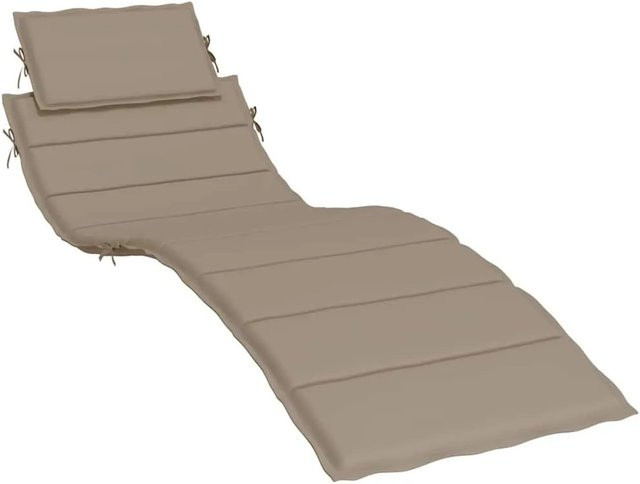 vidaXL Sonnenliegen-Auflage aus Oxford-Gewebe in Taupe, B/T/H: 186 x 58 x 4 cm - Bild 1