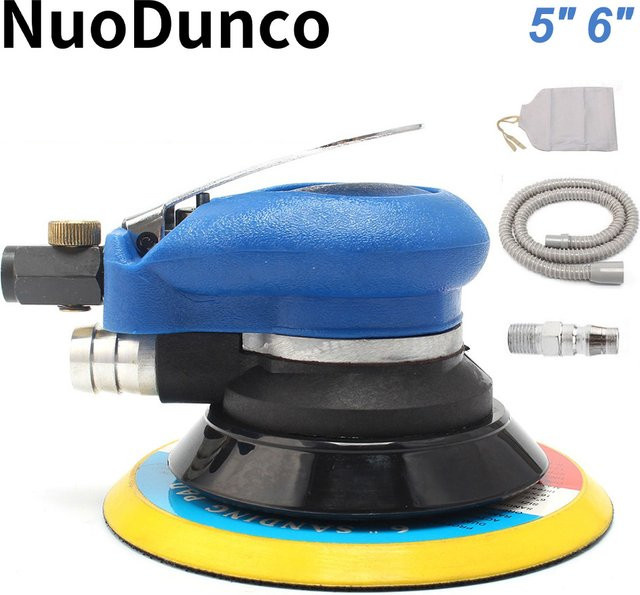 NuoDunco Pneumatischer Exzenterschleifer Luftpolierer mit Vakuumfunktion, Blau, Durchmesser: 125 mm - Bild 1