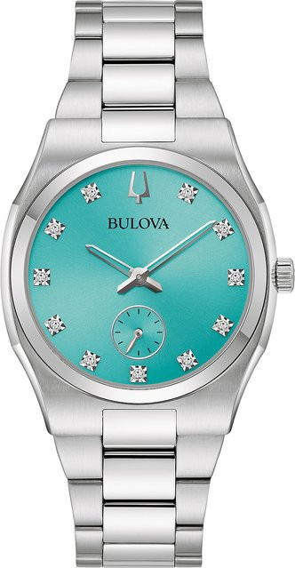 Bulova Damenuhr, Quarz, Edelstahl, Blau, 34 mm, 3 ATM - Bild 1