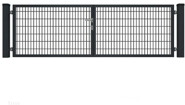Doppeltor Basic für Doppelstabmattenzaun in Anthrazit, Breite: 300 cm, Höhe: 180 cm - Bild 1