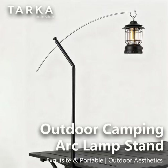 TARKA Laternenständer aus Metall in Schwarz als ultraleichter Outdoor-Lichthalter für IGT-Tische und Campingausrüstung - Bild 1