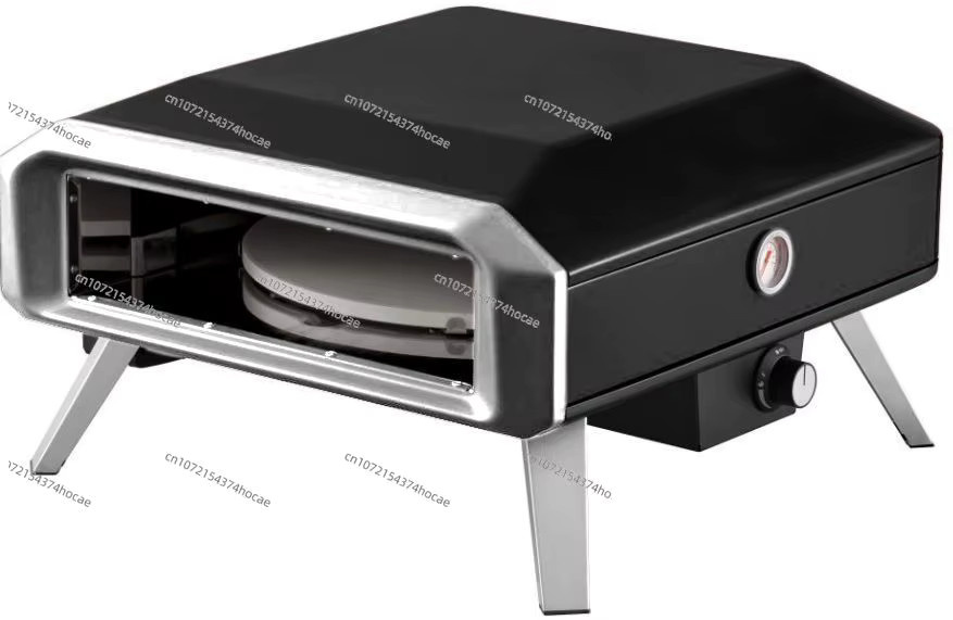 Automatischer drehbarer 16-Zoll-Pizzaofen und Grill für den Außenbereich in Schwarz - Bild 2