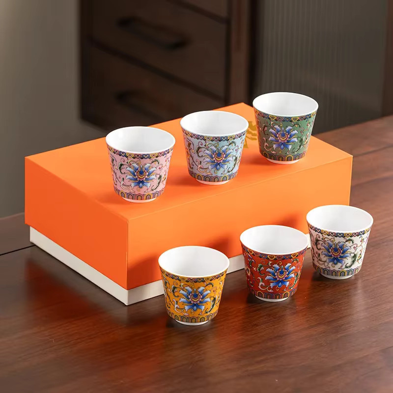 Keramische Teetasse mit floralem Design in Mehrfarben für Zuhause und Büro - Bild 3