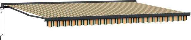 vidaXL Markise in Grün-Gelb mit modernem Design aus Polyester und Aluminium, B/T/H: 500 x 300 x 165 cm - Bild 1