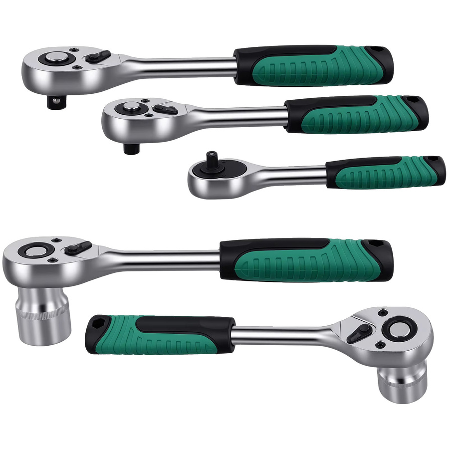 Podofo 216-teiliges Mechaniker-Werkzeugset aus Chrome-Vanadium-Stahl mit 1/4", 3/8" und 1/2" Steckschlüsselsatz und 24-Zahn-Ratschenschlüssel für Auto-, Kfz- und Motorradreparaturen - Bild 8